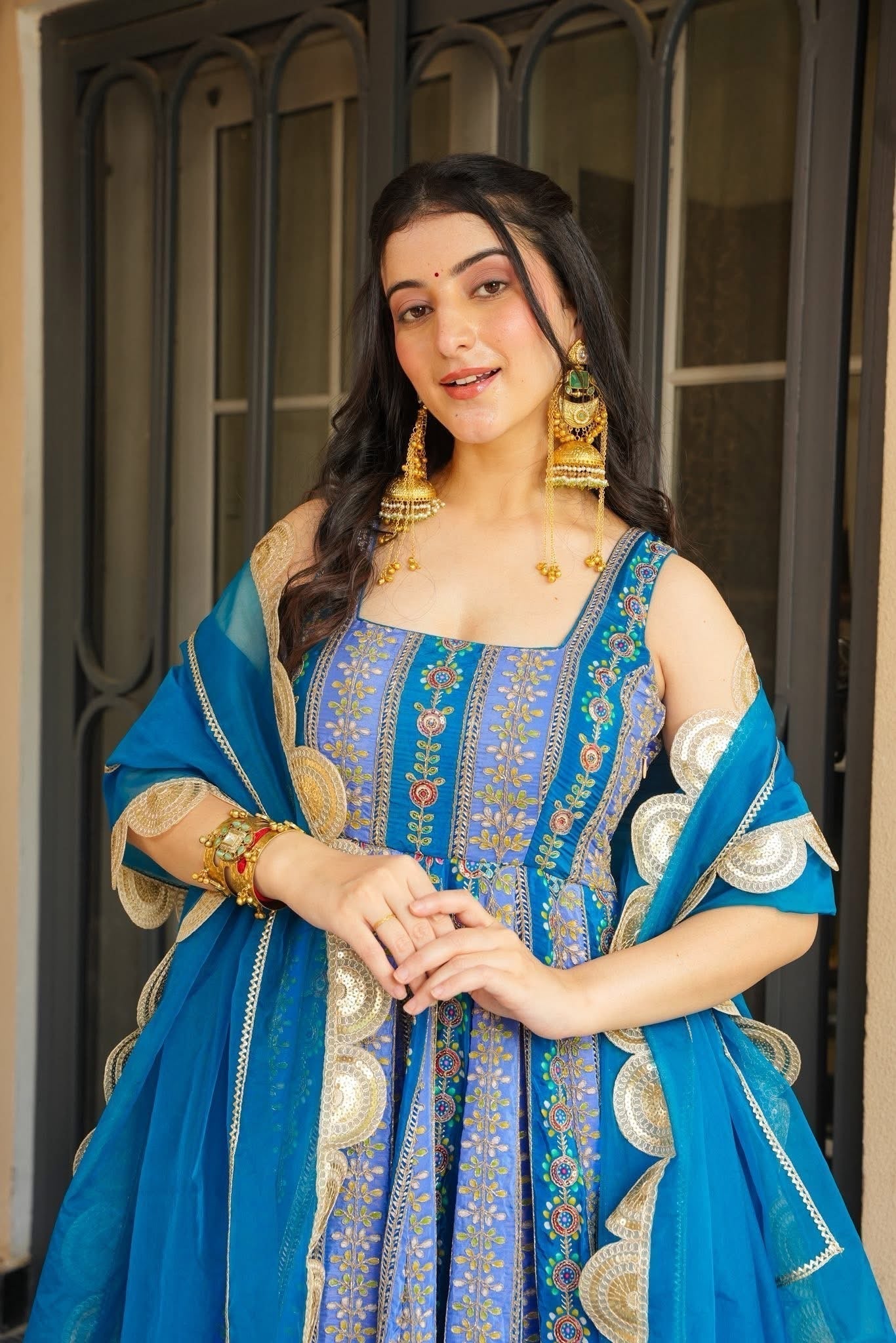 Azure Aabroo Maxi Set